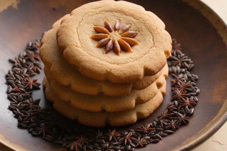 Natural anise cookies on a plate.