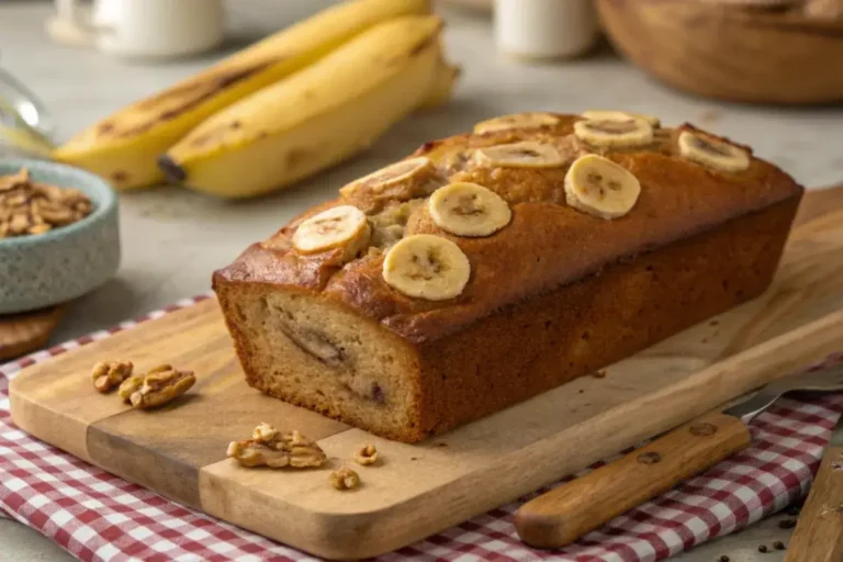 Delicious naturally homemade banana bread.