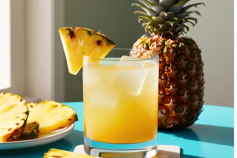 Malibu rum and pineapple juice cocktail