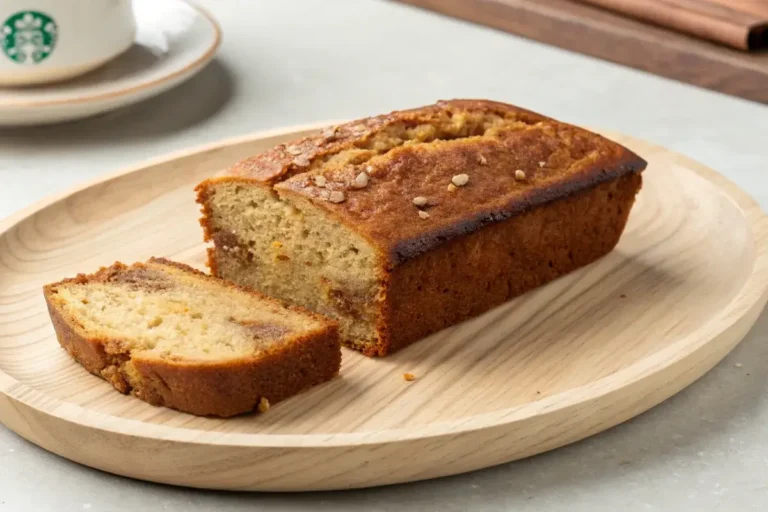 A slice of naturally delicious Starbucks banana bread.