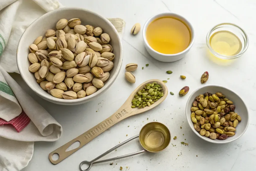 Pistachio paste ingredients layout
